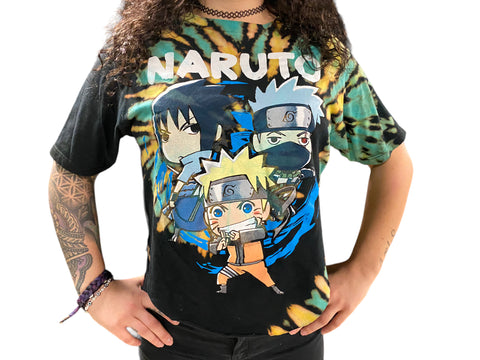 (M) Naruto Shippuden Croptop Reverse Dye